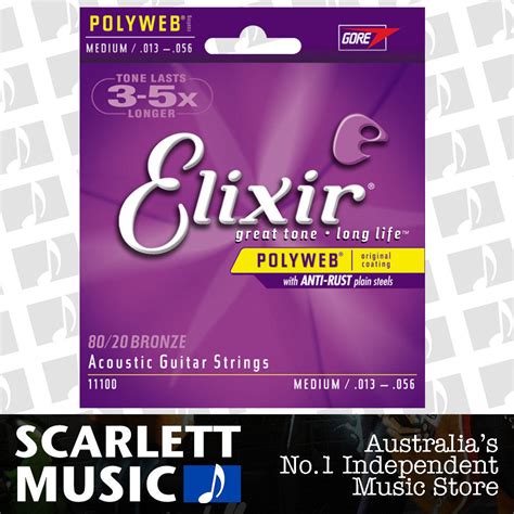 elixir polyweb    bronze acoustic guitar strings medium