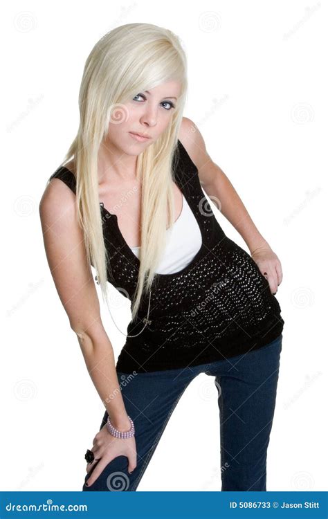 Het Blonde Meisje Van De Tiener Stock Afbeelding Image Of Blond Tiener 5086733