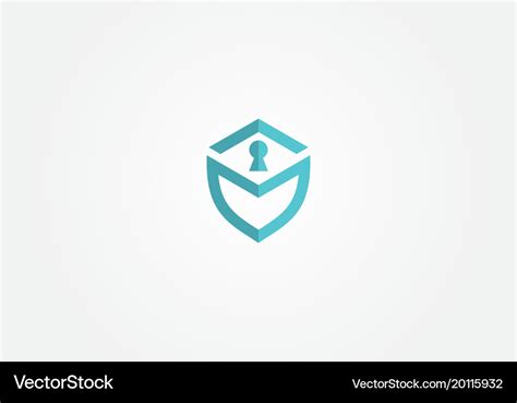 Shield lock security logo Royalty Free Vector Image