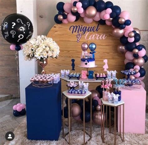 Pin de kamil bartolo em Mesas naked hexagonales Guirlanda de balão Chá de revelação Chá