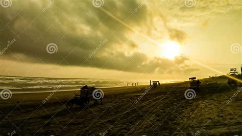 Beautiful Sunset At Parangtritis Beach Yogyakarta Stock Photo Image