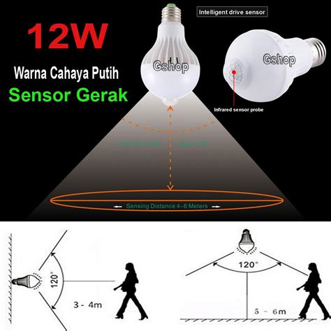 Jual Gshop Bohlam Led Pir W Sensor Gerak Motion Detect Shopee