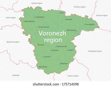 Detailed Map Voronezh Region Russia Stock Vector (Royalty Free ...