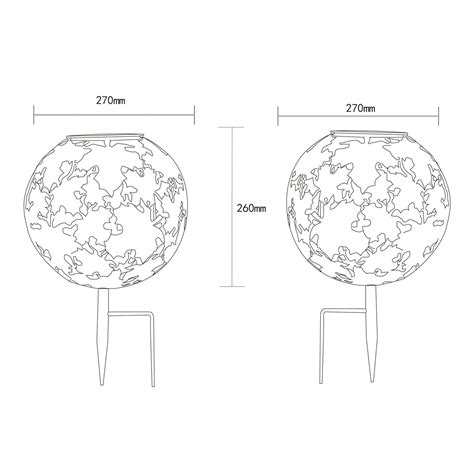Lampe Solaire Led 36749 Boule Ø 27 Cm Rouille Piquet De Terre Métal