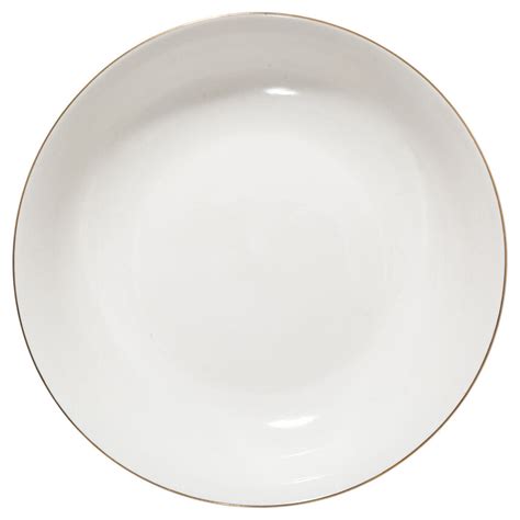 Prato De Sopa Petit Salon Branco Com Beira Dourada 20cm Secret D