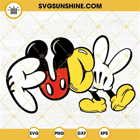 Mickey Fuck Hand SVG Middle Finger SVG Funny Disney Mouse SVG PNG DXF EPS