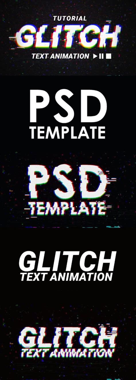 Animated Glitch Text Effect For Photoshop Tutorial