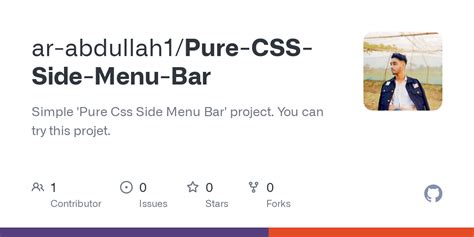 Github Ar Abdullah1pure Css Side Menu Bar Simple Pure Css Side