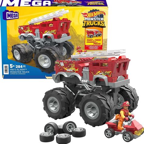 Mattel Hot Wheels Monster Trucks Mega Pojazd do zbudowania Alarm łazik ATV Zestaw klocków