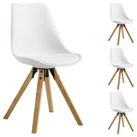 Lot de 4 chaises scandinaves TYSON en synthétique blanc Mobil Meubles