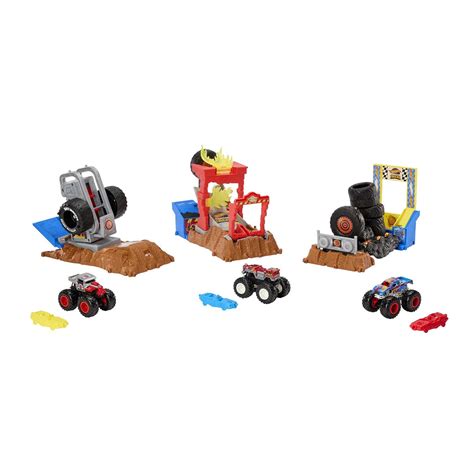 Pista Retos de destrucción para coches de jugueteMonster Trucks Hot Wheels Hot Wheels El