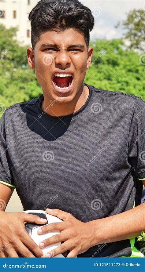 Mad Sporty Male Soccer Player Stock Image Image Of Futbol Play