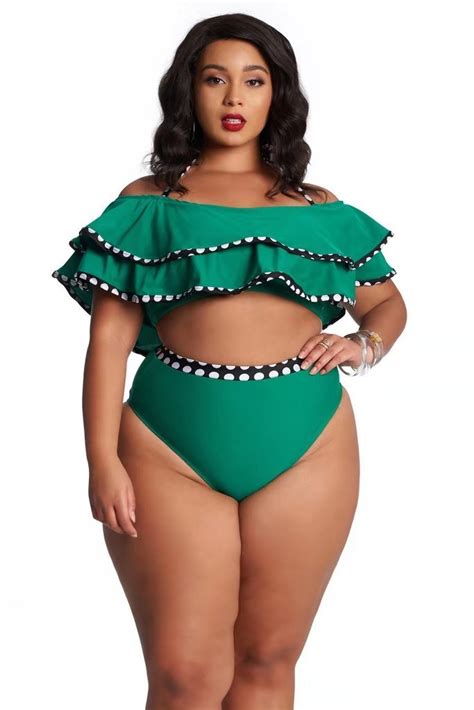 Sexy Bikini Print Swimsuit With Large Size Split Body Color Large