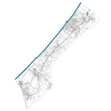 Premium Vector Gaza Strip Map Detailed Map Of Gaza Strip