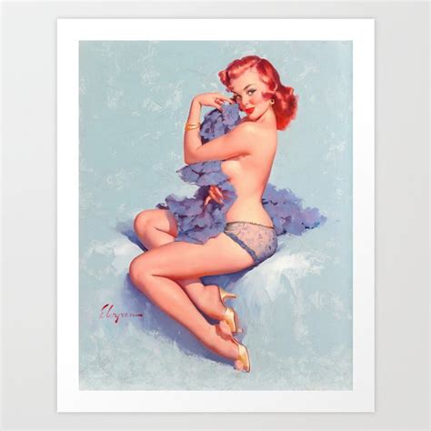Pin Up Girl Roxane By Gil Elvgren Natural Redhead Art Print By Naked Beauty By 2sweet4words