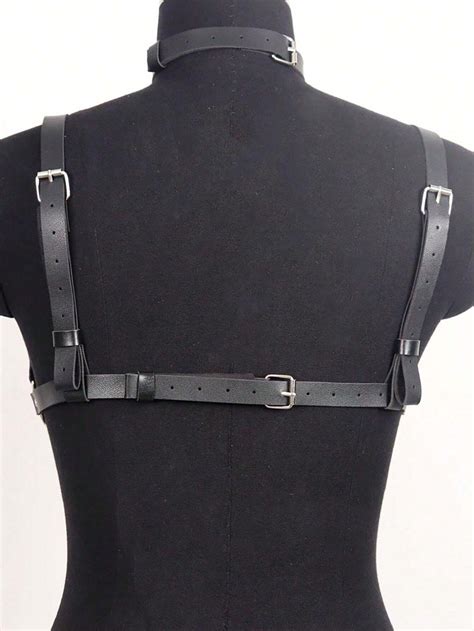 PU Leather Harness Bra Underwear Gothic Bondage Body Garter Belt Women Erotic Lingerie SHEIN EUR
