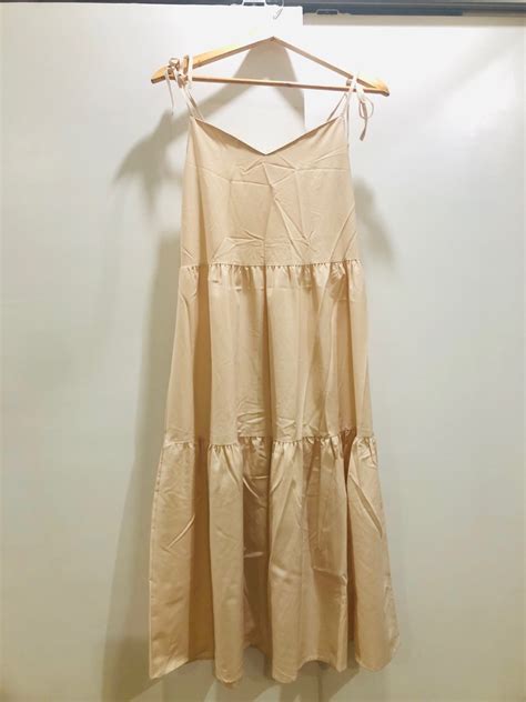 Summer Flowy Nude Dress On Carousell