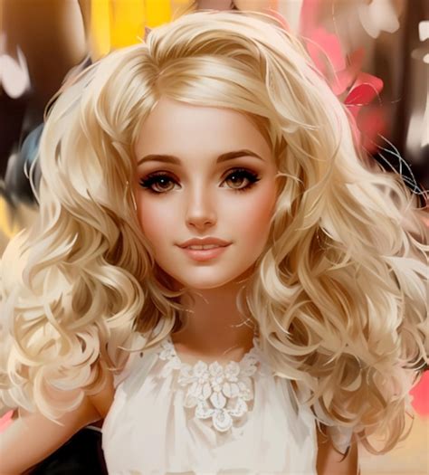 Premium Ai Image Background Of Blonde Doll On Blurred Colorful Background