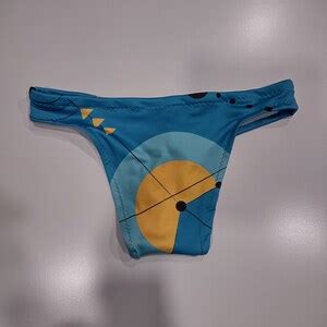 Bauhaus Geo Blue Men S Swim Bikini Brief Half Back Cheeky Thong By Rayze Formerly Nutshack Etsy