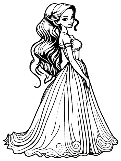 Fancy Woman Coloring Page · Creative Fabrica