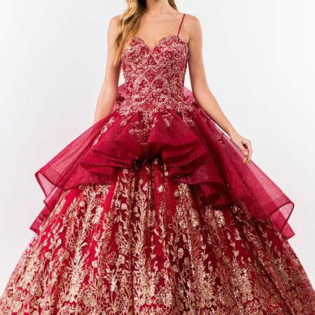 Gl Embroidery Mesh Quinceanera Dress Gls Collective