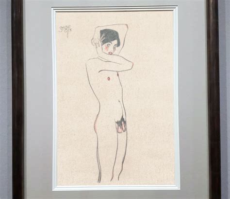 Egon Schiele Drawing Nude Male Gay Portrait Sketch Expressionism Austrian Etsy