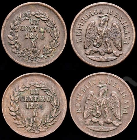 Mexico Lote De Dos Monedas 1 Centavo 1891 Y 1894 Ciudad Catawiki