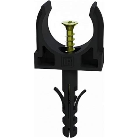 Крепеж-клипса с дюбелем и саморезом Промрукав черная, д25, 10 шт PR13 ...