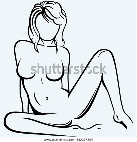 Sexy Nude Girl Posing Lying Isolated Stock Vector Royalty Free Shutterstock