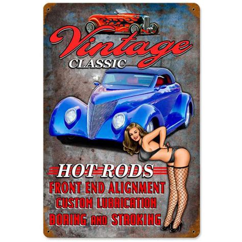 HossRods Vintage Hot Rods Sign Hot Rod Accessories Garage Gear And More