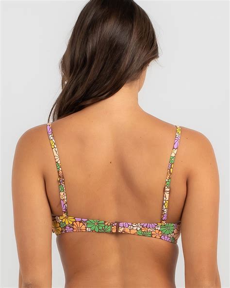 Shop Roxy All About Sol Underwire Bikini Top In Root Beer All About Sol Mini Fast Shipping