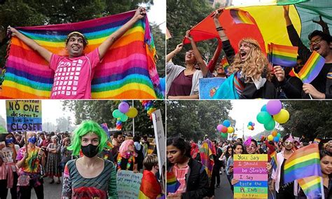 Hundreds March In India Where Gay Sex Is Illegal Daily Mail Online