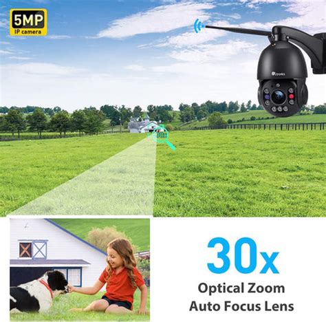 5MP HD PTZ Security Camera with 30X Optical Zoom and 492ft Night Visio