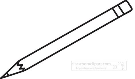 Objects Outline Clipart-black White Outline School Pencil, 45% OFF