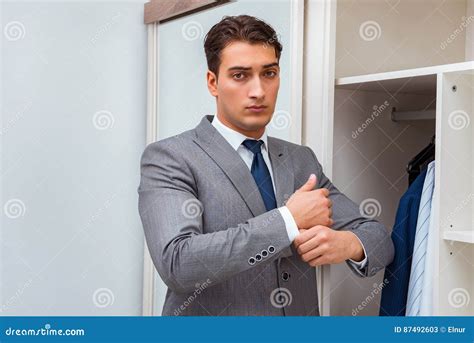 The Businessman Dressing Up For Work Stock Image Image Of Jacket