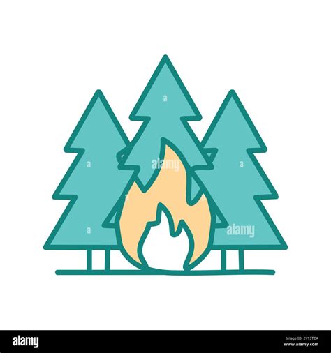 Forest Fire Icon Illustration Of A Wildfire In A Forest Representing