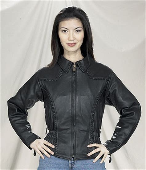 Womans Naked Cowhide Leather Motorcycle Jacket WLSJ Leather Supreme