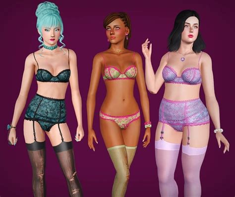 Simblr Cc 4to3 CC Edition Sentate Inessa Lingerie Set