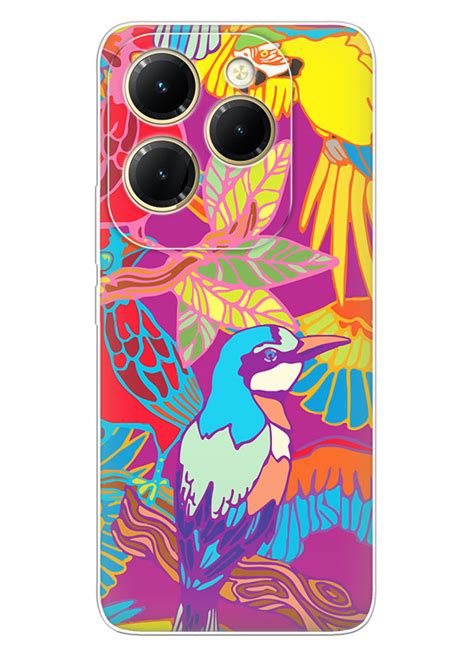 Чохольчик для Infinix Hot 40 Pro з барвистим малюнком папуг