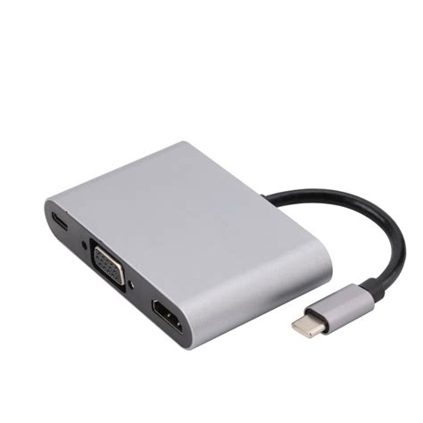 USB C to HDMI and VGA and Pd 3 in 1 Hub - C-VGA +HDMI+USB C and USB C ...