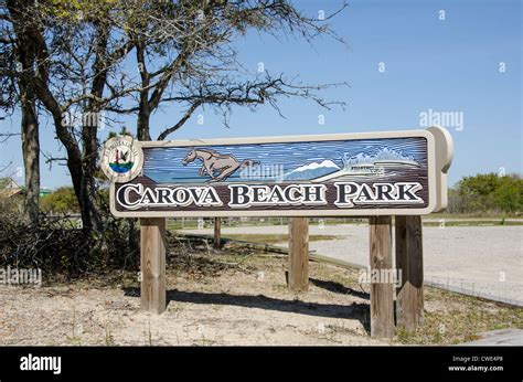 Swan Beach Park Sign Wild Horses Tourist Attraction Currituck County