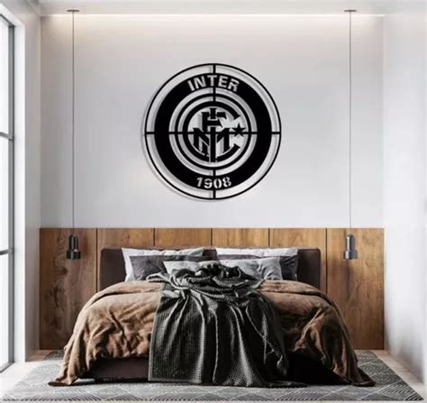 Cuadro Decorativo Futbol Inter Milan Escudo En Madera