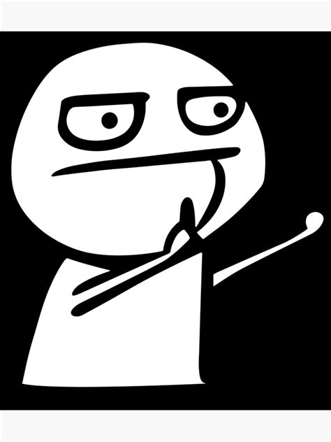 Funny Fuck Middle Finger Troll Face Meme Sticker Poster By Xiomaracli Redbubble