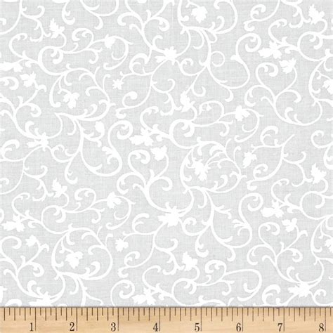 Essentials Scroll White On White Home Decor Fabric Design Printing