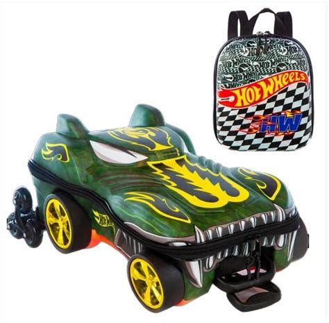 Kit Mala Rod Lancheira D Hot Wheels Maxtoy