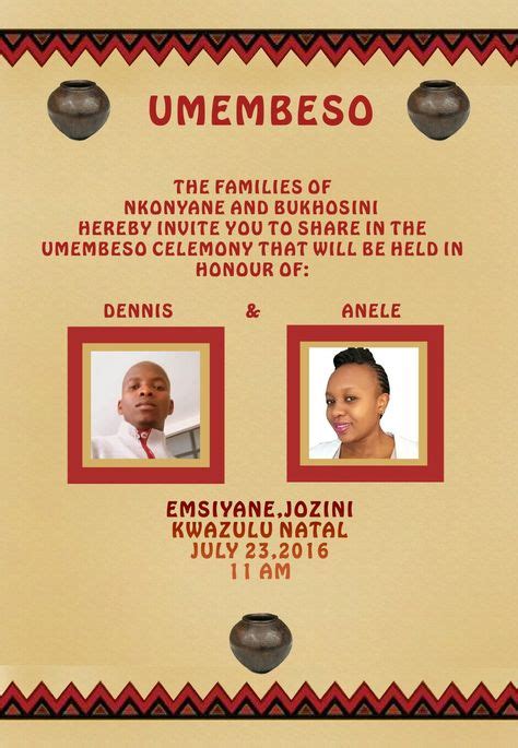 Umembeso Invitation Card