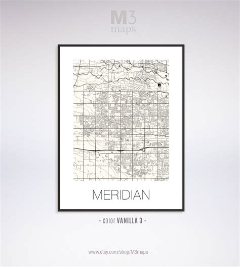 Meridian Idaho Meridian ID Map Meridian Map Meridian Print | Etsy