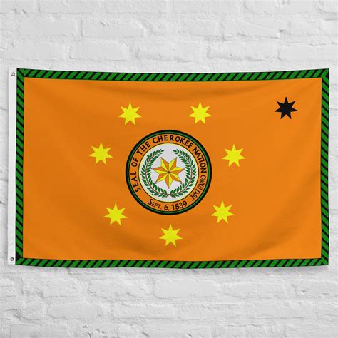 Cherokee Nation Flag: 100% Polyester American Native Flag Cherokee ...