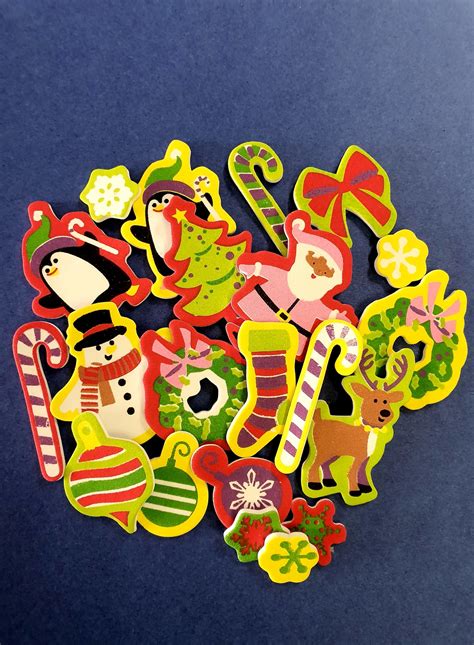 Christmas Foam Shapes, pack of 92, inc. santas, candy canes & wreaths