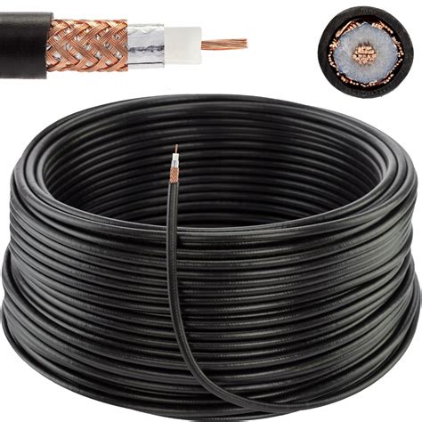 Kabel przewód koncentryczny 50ohm H155 linka miedź WLAN 2,4GHz CB 100m ...